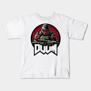 Doom Guy Transparent Logo Kids T-Shirt
